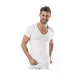 Jiber Erkek Likralı V Yaka Yarım Kol Fanila 6'lı PAKET-213 - L - Beyaz