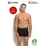 Jiber Erkek Premium Rahat Yumuşak Hafif Yok Gibi Esnek İz Yapmaz Terletmez Bambu Kutulu 3'Lü Boxer