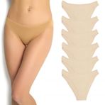 Jiber Likralı 6'lı Premium Kadın Slip Külot (Ten, L)
