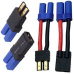 JIECHUN 2 Pairs RC LiPo Pil Konnektör Adaptörü ile Uyumlu Traxxas Lipo Pil Fişi EC5 Erkek Kadın ESC Şarj Cihazı