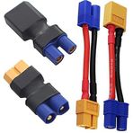 JIECHUN RC FPV Drone Araba Lipo NiMH Pil Şarj Cihazı ESC için 2 Çift XT60 - EC3 Fiş Dişi Erkek Adaptör Konektörü