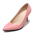 JIEEME z182s Kadın Sivri Burunlu Slip On Pembe Stiletto