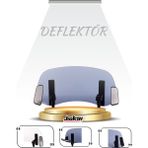 Jiekai DBS007 Dikiz Aynalı Universal Çift Bağlantılı Asansörlü Deflektör Şeffaf *34 x 17 - Füme