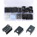 Jienk 30 Adet TO-220 Alüminyum Soğutucu ve İzolatör/Voltaj Regülatörü için Montaj Kitleri MOSFET Transistör, 3 Farklı Boyutta Soğutucu 10 Adet + 30 Vida + 30 Vidalı Yıkayıcı +30 İzolatör