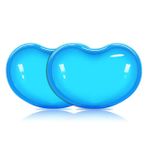 JIKIOU Silikon Jel Bilek Dinlenme Yastığı Kalp Şeklinde Yarı Saydamlık Ergonomik Mouse Pad Havalı El Yastığı Bilek Yorgunluk Ağrısını Etkili Bir Şekilde Azaltır, Mavi 2'li Paket
