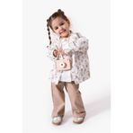 Jikko Baby Çiçekli Vintage Tarz & Gömlek Yaka Bayramlık Kız Çocuk Takımı 9094