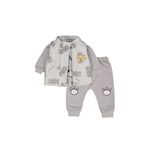 Jikko Baby Erkek Bebek Ayıcık Aksesuarlı Şişme Yelekli Eşofman İki İp 3'lü Takım 6060