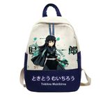 Jilijia Anime Agatsuma Zenitsu Sırt Çantası Tomioka Giyuu Kamado Nezuko Okul Çantası Karikatür Karakter Kanvas Çanta Anime Yürüyüş Çantaları Seyahat Çantası Öğrenciler için Hediyeler, Tokitou