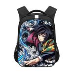 Jilijia Anime Agatsuma Zenitsu Sırt Çantası Tomioka Giyuu Kamado Nezuko Okul Çantası Karikatür Karakter Kanvas Çanta Anime Yürüyüş Çantaları Seyahat Çantası Öğrenciler için Hediyeler, Tomioka Giyuu,