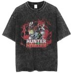 Jilijia Anime Hisoka/Chrollo Lucilfer/Kurapika Illumi/Zaoldyck T Shirt Kostüm 3D Baskılı Retro-Vintage Tarzı Tişört Hisoka Cosplay Kostüm Kısa Kollu Tee Gevşek Yuvarlak Yaka Üst, 3 yazın, S