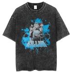 Jilijia Anime Hisoka/Chrollo Lucilfer/Kurapika Illumi/Zaoldyck T Shirt Kostüm 3D Baskılı Retro-Vintage Tarzı Tişört Hisoka Cosplay Kostüm Kısa Kollu Tee Gevşek Yuvarlak Yaka Üst, Tip 2, M