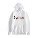 Jilijia Haikyuu Voleybol Uzun Kollu Kapüşonlu Beyaz Kadın Sweatshirt
