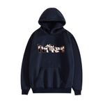Jilijia Haikyuu Voleybol Uzun Kollu Kapüşonlu Lacivert Kadın Sweatshirt