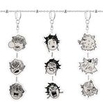 Jilijia Kamado Tanjiro/Hashibira Inosuke/Agatsuma Zenitsu Anime Figür Anahtarlık Seti Anime Anahtarlık Yaratıcı İfade Dize Kolye Koleksiyonu Hediye