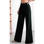 JILLY Felix Siyah Likralı Kadın Bol Paça Jean - Salaş Wide Leg Kot Pantolon (SÜPER YÜKSEK)