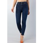 JILLY Nora Lacivert Kadın Power Likra Skinny Jean Dar Paça Kot Pantolon
