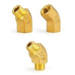 JIMINISO 1/8 "1/4" 3/8 "BSP Dişi Erkek Konu Pirinç 45 Derece Dirsek Boru Bağlantı Konnektörü Su Gaz Yağı