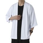 JIMINISO Ceket erkekler yeni Harajuku tarzı üstleri ceket japonya Haori hırka çin geleneksel gevşek gömlek Yukata ceket, beyaz, Asian M 47-56KG
