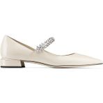 Jimmy Choo Bing Deri Kristal Bantlı Topuklu Ayakkabı - Beyaz - 41