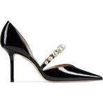 Jimmy Choo Siyah Beyaz Deri Topuklu Ayakkabı - 39,5