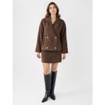 Jimmy Key Acı Kahve Dar Kesim Normal Bel Kaşe Mini Etek