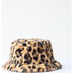 Jimmy Key Kahverengi Leopar Desenli Peluş Şapka - Standart