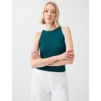 Jimmy Key Koyu Yeşil Dar Kesim Kolsuz Halter Yaka Basic Örme Atlet - XL