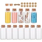 Jinaneil 12 Adet 30ml Mini Cam Şişeler, Mantar Tıpalı, Küçük Cam Kavanozlar, Dekorasyon için Mesaj Dilek Şişesi, Parti Şekerleri, Sanat El Sanatları, Kendin Yap Projeleri