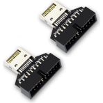 Jindamai 2 Adet Bilgisayar Anakartı Usb3.2 Tip-E 20PIN - USB 19P Şasi Ön Tip Ac Uzatma Adaptörü (Yurt Dışından) - Siyah