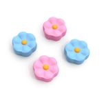 JINGDU Nintendo Switch Joystick ile uyumlu kapaklar, yumuşak silikon Thumb Grip sevimli 6D analog çubuk kapak, Switch/Switch OLED/Switch Lite, Flower için