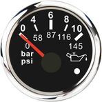 JINGERL Su geçirmez 52MM Göstergesi 0-190ohm Kanalizasyon/Su/Yakıt Seviye Göstergesi Yağ Sıcaklık Göstergesi Basınç Alarmlı Tekne Araba Voltmetre (Colore : Oil press BS 0-10bar)