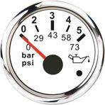 JINGERL Su geçirmez 52MM Göstergesi 0-190ohm Kanalizasyon/Su/Yakıt Seviye Göstergesi Yağ Sıcaklık Göstergesi Basınç Alarmlı Tekne Araba Voltmetre (Colore : Oil press WS 0-5bar)