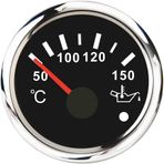 JINGERL Su geçirmez 52MM Göstergesi 0-190ohm Kanalizasyon/Su/Yakıt Seviye Göstergesi Yağ Sıcaklık Göstergesi Basınç Alarmlı Tekne Araba Voltmetre (Colore : Oil temp BS)