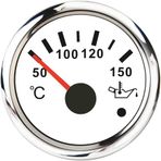 JINGERL Su geçirmez 52MM Göstergesi 0-190ohm Kanalizasyon/Su/Yakıt Seviye Göstergesi Yağ Sıcaklık Göstergesi Basınç Alarmlı Tekne Araba Voltmetre (Colore : Oil temp WS)