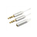 JINGHUA 1 Dişi 2 Erkek 3.5mm Aux Kulaklık ve Mikrofon Ses Ayırıcı Kablo - (1x 3.5mm Dişi to Erkek 2x 3.5mm)