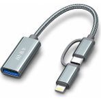 Jinghua Lightning ve Type-C Otg Dönüştürücü Kablo, USB 2.0 Adaptör, iPhone iPad Android Tablet Uyumlu, Klavye Mouse USB Bellek Gamepad Için, Naylon Örgülü Tak Çalıştır S510