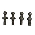 JINGLINGKJ M6 Yuvarlak İplik Kombinasyonu Şerit Siyah Vida 34,5 MM Yüksek Araç Tamir Mobilya Montajı Ortak Konnektör Metal Uç Bağlantı Rulmanı Eklem Cıvataları 4 adet (M8 İplik, Siyah)