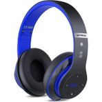 Jingyi 6s Bluetooth Kulaklık Kulak Üstü, Hi-Fi Stereo Katlanabilir Kablosuz Stereo Kulaklık Dahili Mikrofonlu Kulaklıklar, Ses Kontrolü, Iphone/samsung/ipad/pc Için Fm (Siyah ve Mavi) (Yurt Dışından)