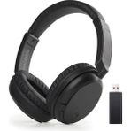 Jingyi Kablosuz Bluetooth Kulak Üstü Kulaklık, Tv Için Bluetooth Verici, Pc, 3,5 mm Ses Cihazı, Kablolu ve Kablosuz Kulaklık (Siyah) (Yurt Dışından)