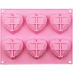 Jingyikeji 6 Kavite Mini Kalp Kalıp, Elmas Geometrik Çikolata Silikon Tatlı Kalıp, Pişirme Mousse Kek Tepsileri Dekorasyon Için Cupcake Tava Kalıbı, Cheesecake, Dondurma, Şeker, Fondan, Cupca (Yurt Dışından)