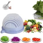 Jingyikeji Salata Kesici Kase Sebze Parçalayıcı ve Dilimleyici Sebze Parçalayıcı Güvenli ve Toksik Olmayan, Bisfenol A Içermeyen Gıda Sınıfı Malzemeler (Mavi) (Yurt Dışından)