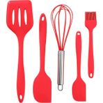 Jingyikeji Yapışmaz Silikon Tencere Seti - 5 Parça Isıya Dayanıklı ve Sağlıklı - Spatula ve Silikon Köpük Içerir (Kırmızı) (Yurt Dışından) - Mutfak Spatulası - Siyah