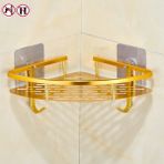 Jinlin Shop B Altın Tek Katmanlı Stil Siyah Banyo Rafı Alan Alüminyum Duvara Monte Tuvalet Lavabo Havlu Askılığı Depolama Delme Olmayan Köşe Rafı Banyo Aksesuarları (Yurt Dışından)