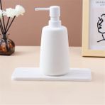 Jinlin Shop B Beyaz 400ML Tarzı Mat Seramik Sabunluk Banyo 400ML Sıvı Boş Dolum Alt Şişe El Dezenfektan Duş Jeli Şampuan Şişeleri (Yurt Dışından) - Renkli