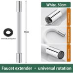 Jinlin Shop B Beyaz 50CM Tarzı 360° Dönebilen Esnek Musluk Uzatma Aparatı Bağlantı Parçası ile Lavabo Başlığı Mutfak Musluk Uzatma Borusu (Yurt Dışından) - Batarya ve Musluk Grubu