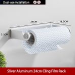 Jinlin Shop B Gümüş 24CM Tarzı Darbe Olmadan Rulo Kağıt Tutucu Siyah Alüminyum Streç Film Havlu Askısı Mutfak Aksesuarları Kağıt Havluluk Duvara Monte Depolama Rafı (Yurt Dışından)