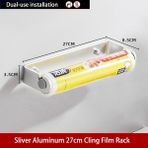 Jinlin Shop B Gümüş 27CM Tarzı Darbe Olmadan Rulo Kağıt Tutucu Siyah Alüminyum Streç Film Havlu Askısı Mutfak Aksesuarları Kağıt Havluluk Duvara Monte Depolama Rafı (Yurt Dışından)