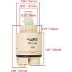 Jinlin Shop B H-35MM Tarzı Seramik Su Tasarrufu Yedek Kartuş Musluk Bataryası - Mutfak Banyo Bataryası Değiştirme Parçası (Yurt Dışından) - Beyaz