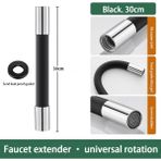 Jinlin Shop B Siyah 30CM Tarzı 360° Dönebilen Esnek Musluk Uzatma Aparatı Bağlantı Parçası ile Lavabo Başlığı Mutfak Musluk Uzatma Borusu (Yurt Dışından) - Batarya ve Musluk Grubu