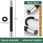 Jinlin Shop B Siyah 50CM Tarzı 360° Dönebilen Esnek Musluk Uzatma Aparatı Bağlantı Parçası ile Lavabo Başlığı Mutfak Musluk Uzatma Borusu (Yurt Dışından) - Batarya ve Musluk Grubu